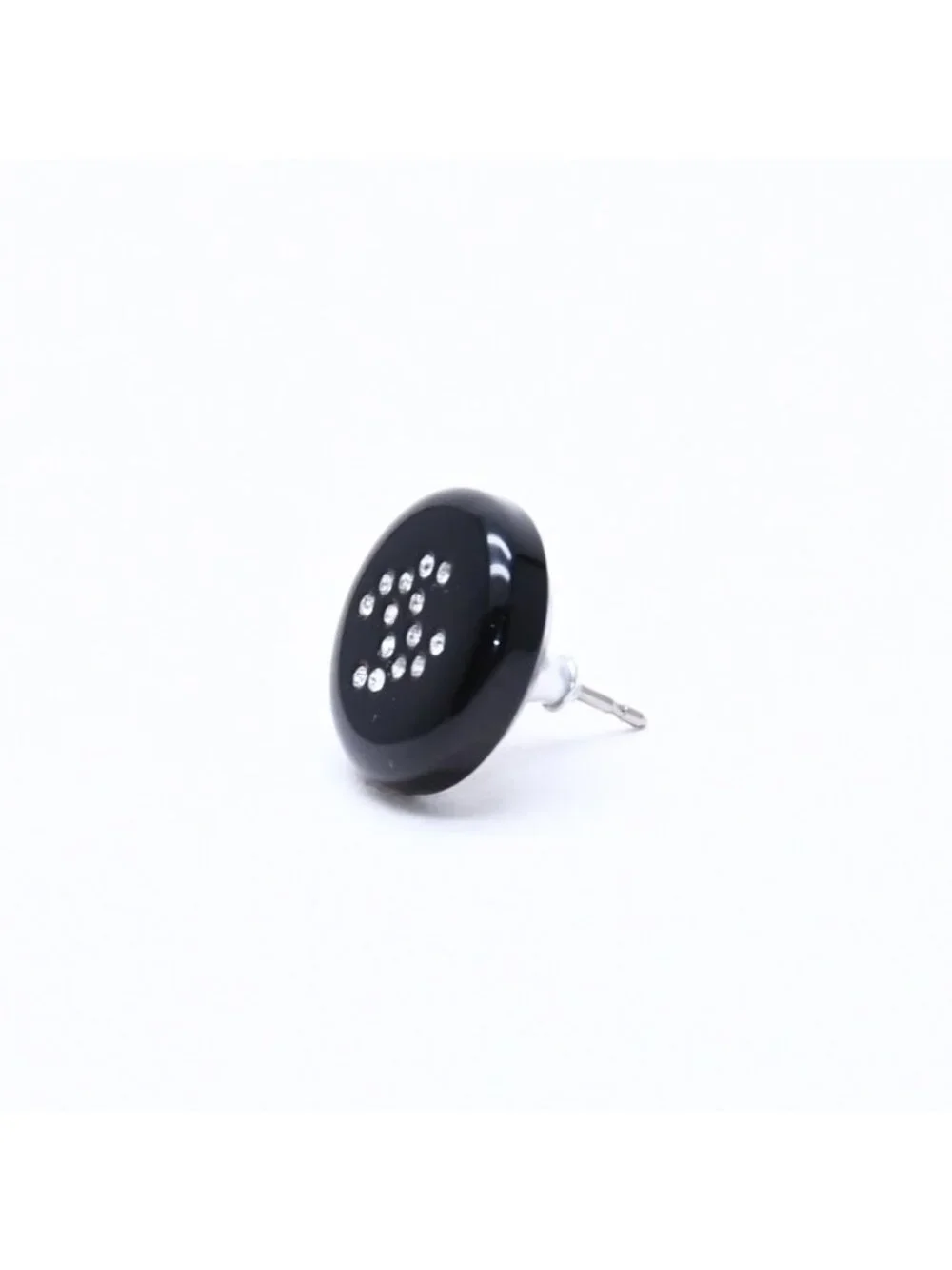 Chanel CC Logo Single Earrings 05 Resin Rhinestone Black